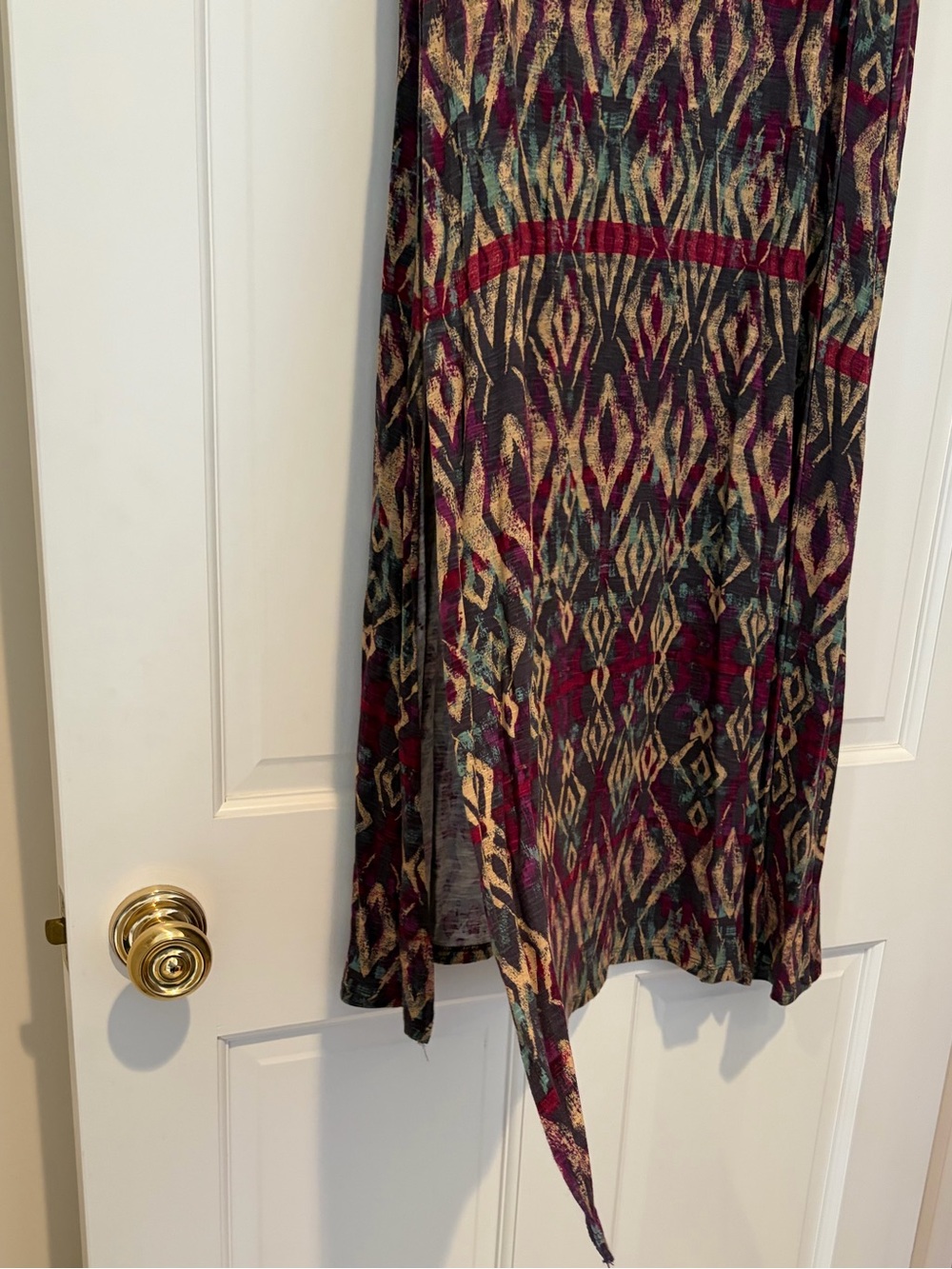 Free People Boho Maxi Skirt in Burgundy Geo Print - Picture 5 of 10